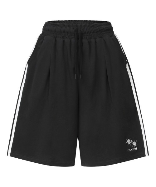 COIRIS(コイリス)の「A'GEM/9 × .kom 『COIRIS/コイリス』 EVRO SIDE TRACK LINE SWEAT HALF PANTS/EVROサイドラインハーフパンツ(スウェットパンツ・レディース・ブラック/ライトグレー・FREE)」の7枚目の写真