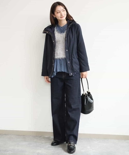 MK MICHEL KLEIN（エムケーミッシェルクラン）の「[洗える]シアーデニムイレヘムブラウス（シャツ/ブラウス・レディース・ライトブルー/ネイビー・38）」の14枚目の写真
