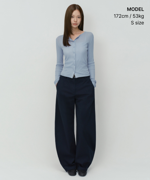 MUSINSA STANDARD WOMAN（ムシンサスタンダードウーマン）の「ウィメンズソフトリブジャージカーディガン[ブルーグレー]（カーディガン/ボレロ・レディース・その他・LARGE/X-SMALL/SMALL/MEDIUM）」の2枚目の写真