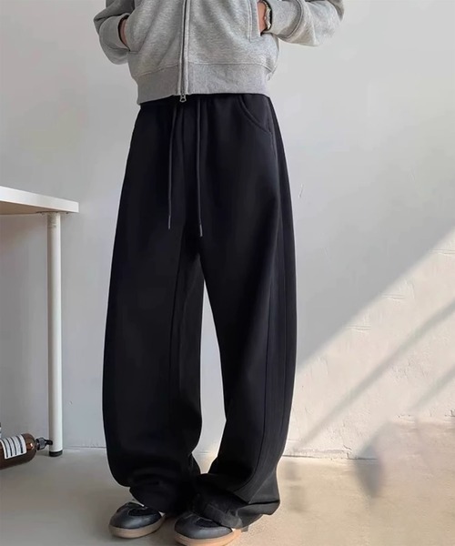 WESTBOY(ウエストボーイ)の「Y2K サイドライン オーバーサイズ ワイドスウェットパンツ WO26W7PT02(スウェットパンツ・メンズ・ブラック/グレー・L/M/XL)」の5枚目の写真