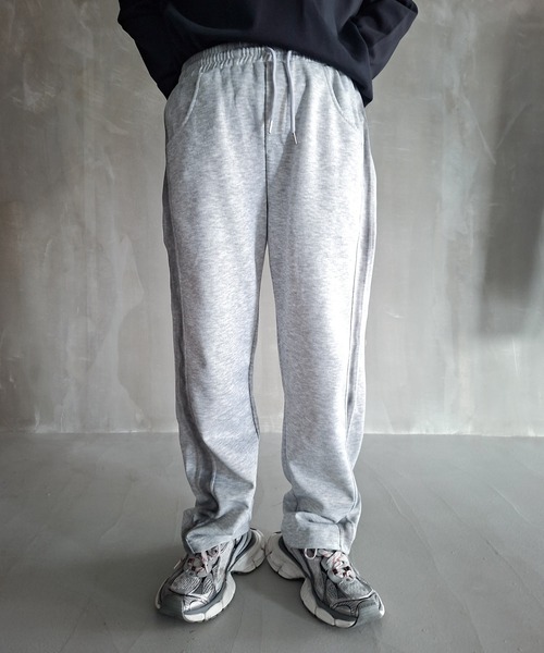 WESTBOY(ウエストボーイ)の「Y2K サイドライン オーバーサイズ ワイドスウェットパンツ WO26W7PT02(スウェットパンツ・メンズ・ブラック/グレー・L/M/XL)」の10枚目の写真