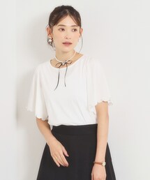 【冷感】袖スカラップカットプルオーバー