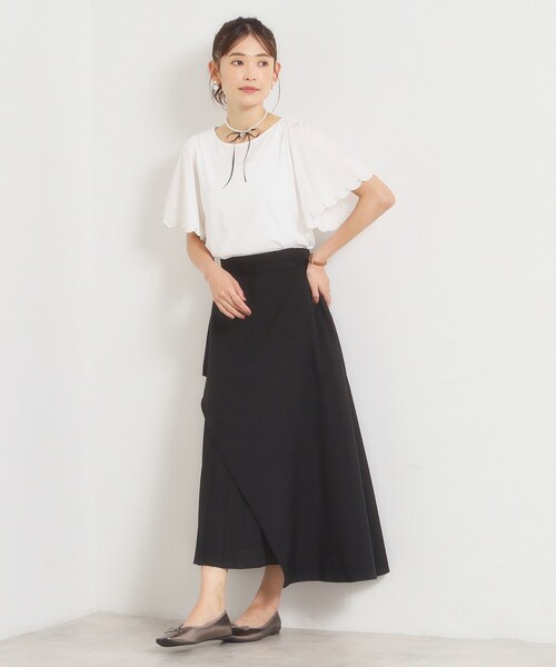 ITS'DEMO(イッツデモ)の「【冷感】袖スカラップカットプルオーバー(Tシャツ/カットソー・レディース・ブラック/オフホワイト/ベビーピンク・00)」の4枚目の写真