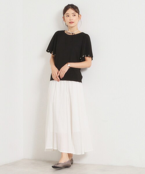ITS'DEMO(イッツデモ)の「【冷感】袖スカラップカットプルオーバー(Tシャツ/カットソー・レディース・ブラック/オフホワイト/ベビーピンク・00)」の22枚目の写真