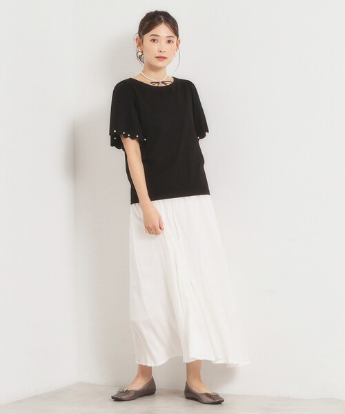 ITS'DEMO(イッツデモ)の「【冷感】袖スカラップカットプルオーバー(Tシャツ/カットソー・レディース・ブラック/オフホワイト/ベビーピンク・00)」の21枚目の写真