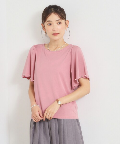 ITS'DEMO(イッツデモ)の「【冷感】袖スカラップカットプルオーバー(Tシャツ/カットソー・レディース・ブラック/オフホワイト/ベビーピンク・00)」の19枚目の写真