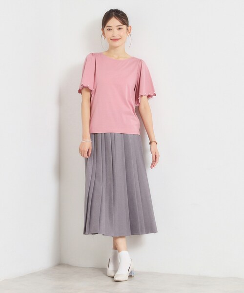 ITS'DEMO(イッツデモ)の「【冷感】袖スカラップカットプルオーバー(Tシャツ/カットソー・レディース・ブラック/オフホワイト/ベビーピンク・00)」の18枚目の写真