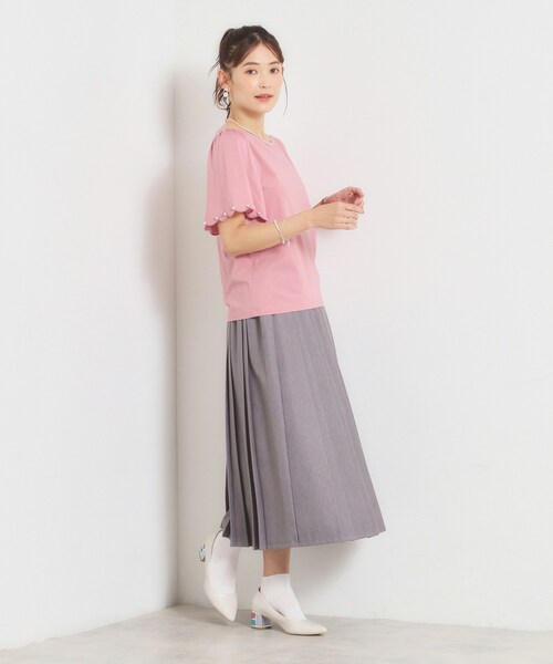 ITS'DEMO(イッツデモ)の「【冷感】袖スカラップカットプルオーバー(Tシャツ/カットソー・レディース・ブラック/オフホワイト/ベビーピンク・00)」の17枚目の写真
