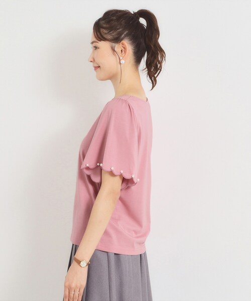 ITS'DEMO(イッツデモ)の「【冷感】袖スカラップカットプルオーバー(Tシャツ/カットソー・レディース・ブラック/オフホワイト/ベビーピンク・00)」の14枚目の写真
