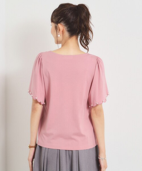 ITS'DEMO(イッツデモ)の「【冷感】袖スカラップカットプルオーバー(Tシャツ/カットソー・レディース・ブラック/オフホワイト/ベビーピンク・00)」の13枚目の写真