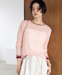 CROSS FUNCTION（クロスファンクション）の「《吸水速乾》シアーチュール配色トップス【CROSS FUNCTION クロスファンクション】（Tシャツ/カットソー）」