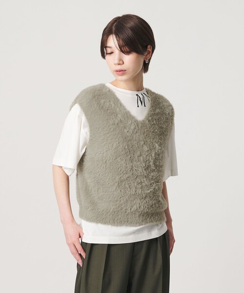 BEAUTY&YOUTH UNITED ARROWS(ビューティーアンドユースユナイテッドアローズ)の「2WAY シャギーニットベスト(ベスト・レディース・ブラウン系/ライトグレー/オフホワイト・FREE)」の12枚目の写真