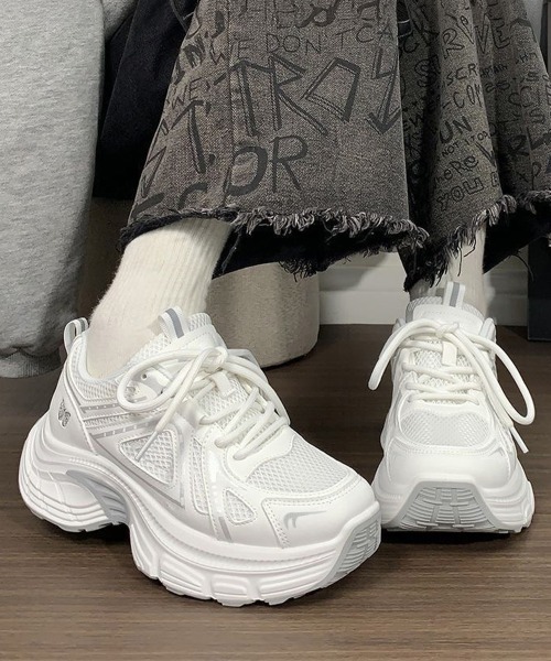 Miniministore(ミニミニストア)の「厚底スニーカー レディース ボリューム(スニーカー・レディース・ネイビー/ホワイト・22.5cm/23.0cm/23.5cm/24.0cm/24.5cm/25.0cm)」の6枚目の写真
