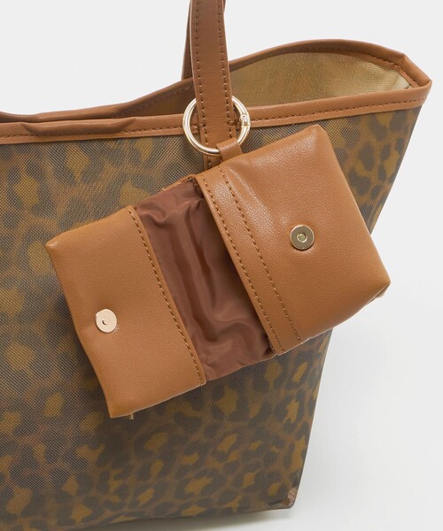 green label relaxing(グリーンレーベルリラクシング)の「レオパードプリント メッシュ トートバッグ(トートバッグ・レディース・ブラック/ブラウン系・FREE)」の12枚目の写真