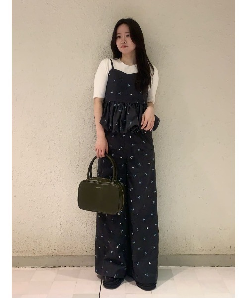 REDYAZEL(レディアゼル)の「【Fleur monogram Series】フルールモノグラムエンブロイダリーバルーンペプラムビスチェ(キャミソール・レディース・ベージュ/ネイビー/ライトグレー・FREE)」の22枚目の写真