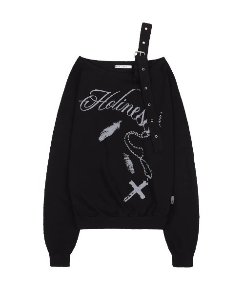 FANCY CLUB(ファンシークラブ)の「◇FANCYCLUB◇ブランド直輸入正規品/ワンショルダー バックル スウェットシャツ ONE-SHOULDER BUCKLE SWEATSHIRT(スウェット・レディース・ブラック/グレー・FREE)」の7枚目の写真