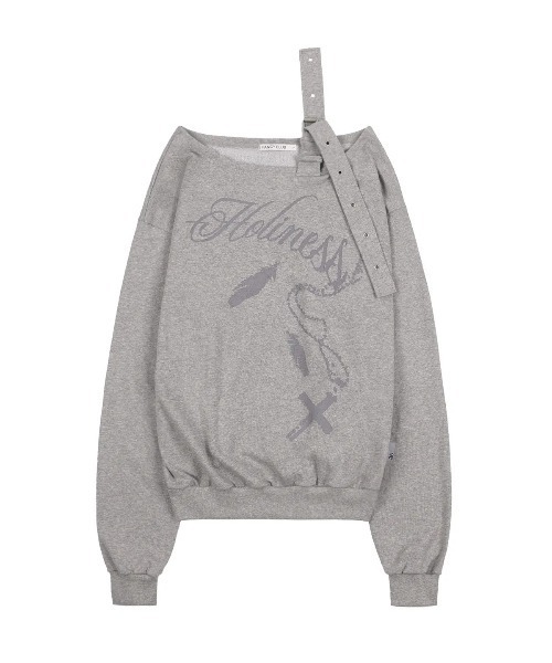 FANCY CLUB(ファンシークラブ)の「◇FANCYCLUB◇ブランド直輸入正規品/ワンショルダー バックル スウェットシャツ ONE-SHOULDER BUCKLE SWEATSHIRT(スウェット・レディース・ブラック/グレー・FREE)」の11枚目の写真