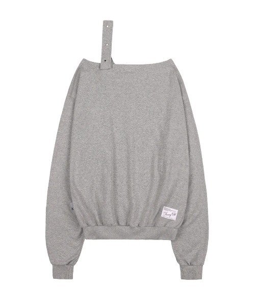 FANCY CLUB(ファンシークラブ)の「◇FANCYCLUB◇ブランド直輸入正規品/ワンショルダー バックル スウェットシャツ ONE-SHOULDER BUCKLE SWEATSHIRT(スウェット・レディース・ブラック/グレー・FREE)」の12枚目の写真