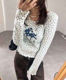 ホースプリント花柄ロンTee