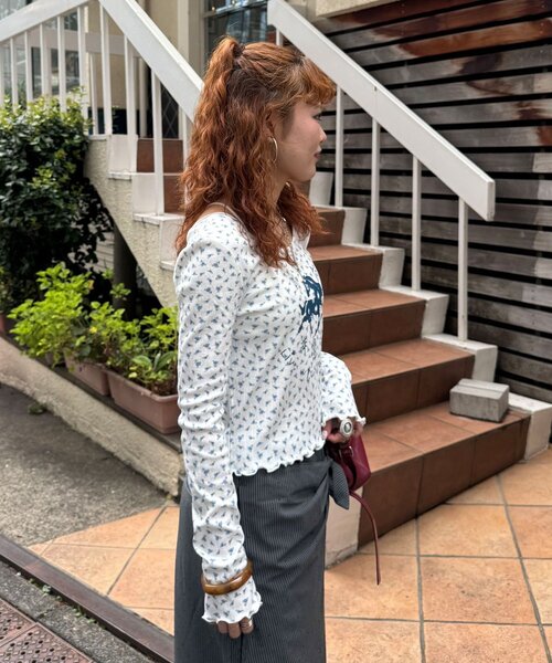 CIAOPANIC（チャオパニック）の「ホースプリント花柄ロンTee（Tシャツ/カットソー・レディース・ピンク/ブルー/ミント・ONE SIZE）」の7枚目の写真
