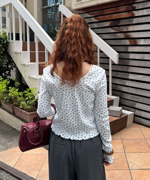 CIAOPANIC（チャオパニック）の「ホースプリント花柄ロンTee（Tシャツ/カットソー・レディース・ピンク/ブルー/ミント・ONE SIZE）」の8枚目の写真