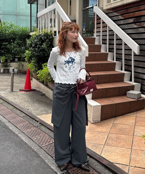 CIAOPANIC（チャオパニック）の「ホースプリント花柄ロンTee（Tシャツ/カットソー・レディース・ピンク/ブルー/ミント・ONE SIZE）」の10枚目の写真
