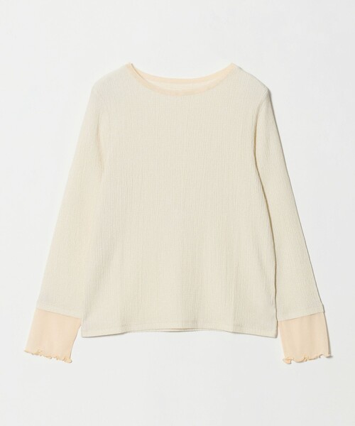 A DAY IN THE LIFE UNITED ARROWS(アデイインザライフユナイテッドアローズ)の「シャーリング レイヤード ボートネックカットソー <A DAY IN THE LIFE>(Tシャツ/カットソー・レディース・グレー系/ナチュラル/ネイビー・FREE)」の2枚目の写真