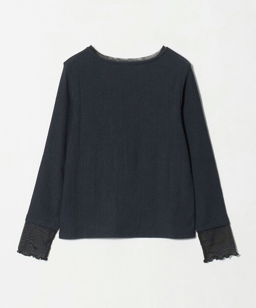 A DAY IN THE LIFE UNITED ARROWS(アデイインザライフユナイテッドアローズ)の「シャーリング レイヤード ボートネックカットソー <A DAY IN THE LIFE>(Tシャツ/カットソー・レディース・グレー系/ナチュラル/ネイビー・FREE)」の4枚目の写真