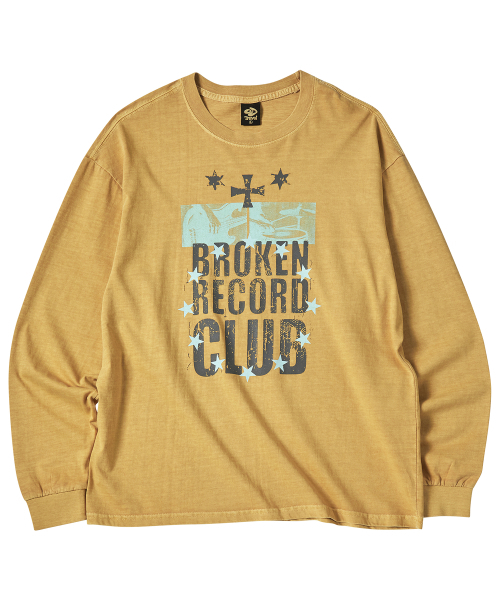 TRAVEL(トラベル)の「ブロークンレコードクラブ ピグメントロングスリーブ マスタード(Tシャツ/カットソー・メンズ・その他・SMALL/MEDIUM/LARGE)」の2枚目の写真