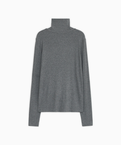 OHESHIO(オヘシオ)の「BUTTON スリム ロングスリーブ、チャコール(Tシャツ/カットソー・レディース・その他・FREE)」の3枚目の写真