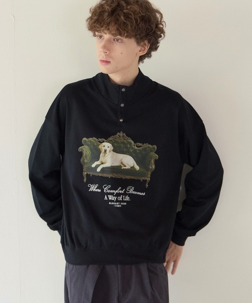PBLIM（ページボーイリム）の「《UNISEX》ソファドッグスウェット（スウェット・レディース・グレー/ブラック・FREE）」の2枚目の写真