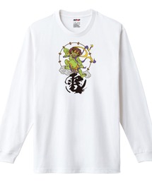 NIPOP(ニポップ) 長袖Tシャツ 雷神 和 プリント インバウンド お土産 ロンT トップス メンズ ユニセックス