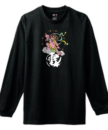 NIPOP(ニポップ) 長袖Tシャツ 雷神 和 プリント インバウンド お土産 ロンT トップス メンズ ユニセックス