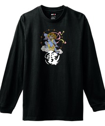 NIPOP(ニポップ) 長袖Tシャツ 雷神 和 プリント インバウンド お土産 ロンT トップス メンズ ユニセックス