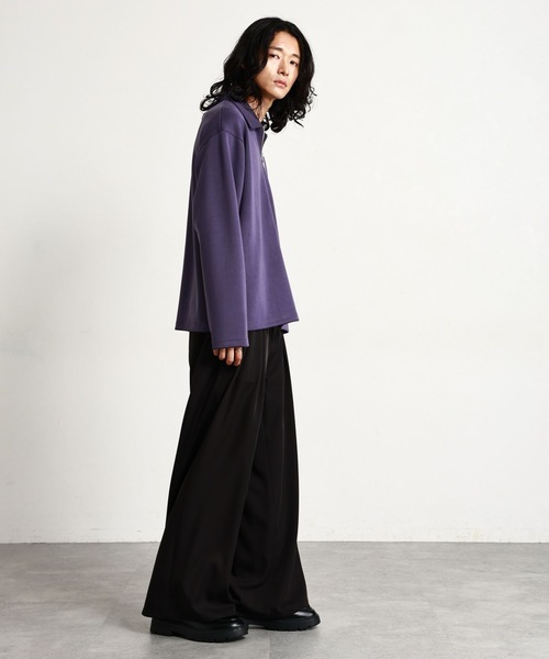 RAGEBLUE（レイジブルー）の「【LUXURY＋EASY】ONE POINT EMBROIDERY HALF ZIP SWEATS/ラグイージーワンポイント刺繍ハーフジップLS（スウェット・メンズ・パープル/ブラック/グレー・MEDIUM/LARGE）」の9枚目の写真