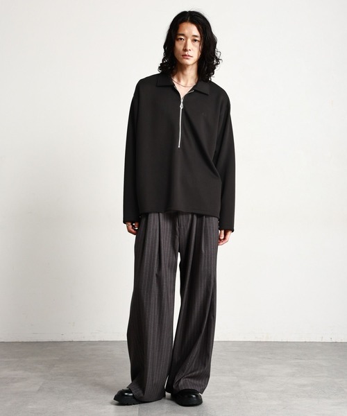 RAGEBLUE（レイジブルー）の「【LUXURY＋EASY】ONE POINT EMBROIDERY HALF ZIP SWEATS/ラグイージーワンポイント刺繍ハーフジップLS（スウェット・メンズ・パープル/ブラック/グレー・MEDIUM/LARGE）」の20枚目の写真