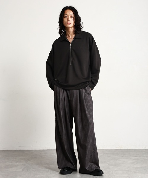 RAGEBLUE（レイジブルー）の「【LUXURY＋EASY】ONE POINT EMBROIDERY HALF ZIP SWEATS/ラグイージーワンポイント刺繍ハーフジップLS（スウェット・メンズ・パープル/ブラック/グレー・MEDIUM/LARGE）」の21枚目の写真