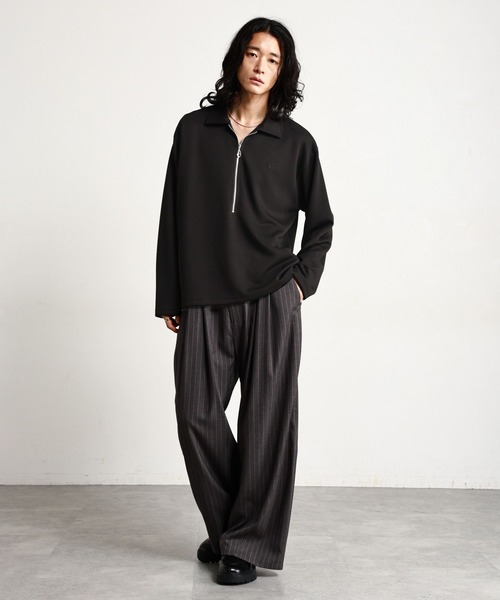 RAGEBLUE（レイジブルー）の「【LUXURY＋EASY】ONE POINT EMBROIDERY HALF ZIP SWEATS/ラグイージーワンポイント刺繍ハーフジップLS（スウェット・メンズ・パープル/ブラック/グレー・MEDIUM/LARGE）」の22枚目の写真