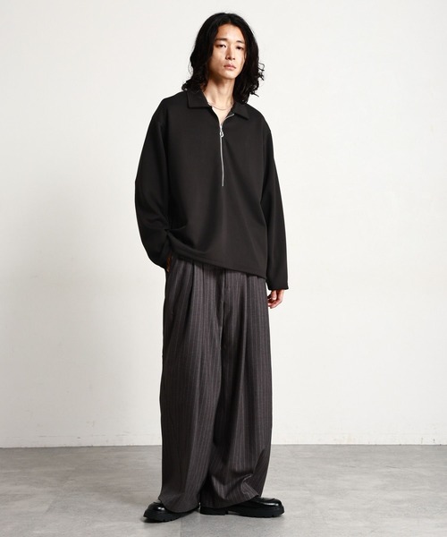RAGEBLUE（レイジブルー）の「【LUXURY＋EASY】ONE POINT EMBROIDERY HALF ZIP SWEATS/ラグイージーワンポイント刺繍ハーフジップLS（スウェット・メンズ・パープル/ブラック/グレー・MEDIUM/LARGE）」の14枚目の写真