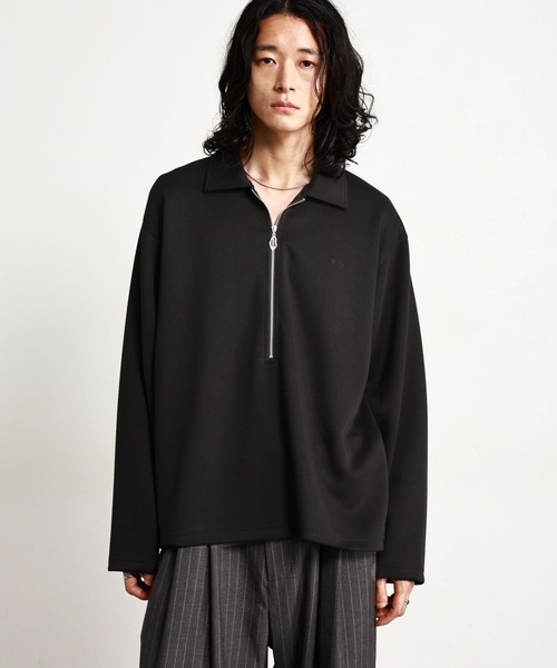 RAGEBLUE（レイジブルー）の「【LUXURY＋EASY】ONE POINT EMBROIDERY HALF ZIP SWEATS/ラグイージーワンポイント刺繍ハーフジップLS（スウェット・メンズ・パープル/ブラック/グレー・MEDIUM/LARGE）」の15枚目の写真