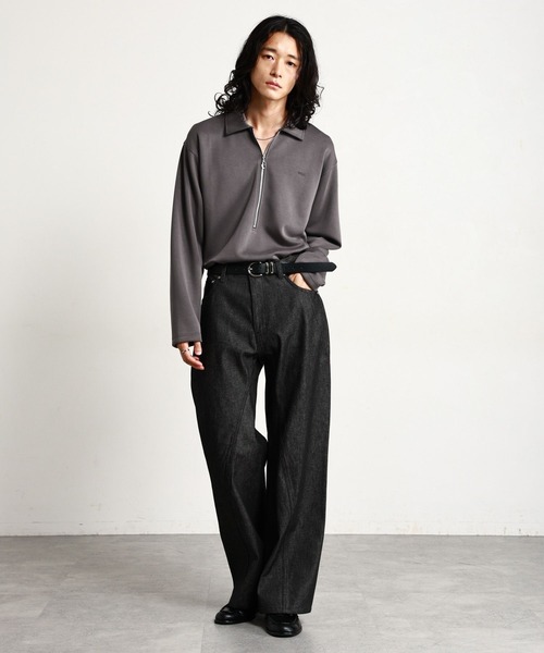RAGEBLUE（レイジブルー）の「【LUXURY＋EASY】ONE POINT EMBROIDERY HALF ZIP SWEATS/ラグイージーワンポイント刺繍ハーフジップLS（スウェット・メンズ・パープル/ブラック/グレー・MEDIUM/LARGE）」の13枚目の写真
