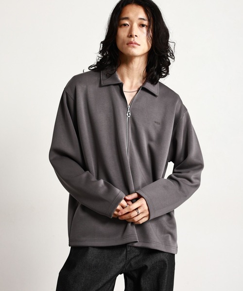 RAGEBLUE（レイジブルー）の「【LUXURY＋EASY】ONE POINT EMBROIDERY HALF ZIP SWEATS/ラグイージーワンポイント刺繍ハーフジップLS（スウェット・メンズ・パープル/ブラック/グレー・MEDIUM/LARGE）」の5枚目の写真