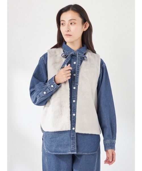 McGREGOR(マックレガー)の「2WAYデニムロングシャツ(シャツ/ブラウス・レディース・ブルー系その他/ブルー・L/M)」の5枚目の写真