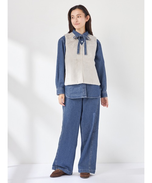 McGREGOR(マックレガー)の「2WAYデニムロングシャツ(シャツ/ブラウス・レディース・ブルー系その他/ブルー・L/M)」の8枚目の写真