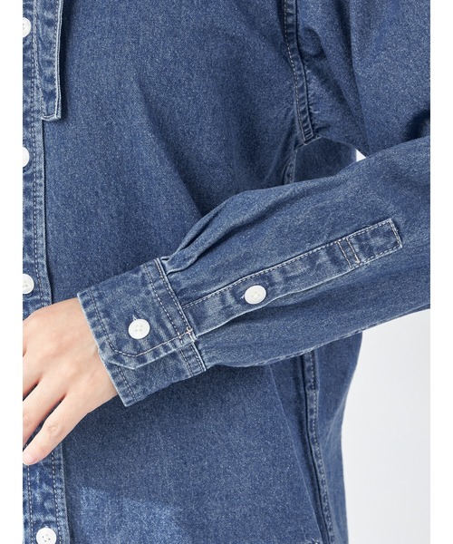 McGREGOR(マックレガー)の「2WAYデニムロングシャツ(シャツ/ブラウス・レディース・ブルー系その他/ブルー・L/M)」の13枚目の写真