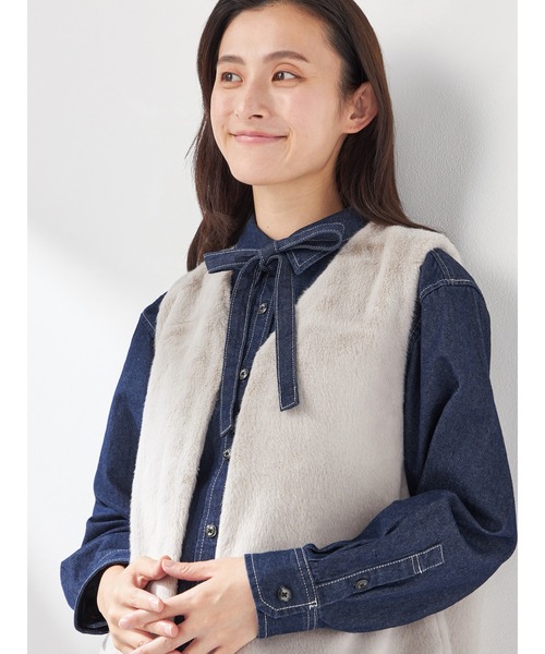 McGREGOR(マックレガー)の「2WAYデニムロングシャツ(シャツ/ブラウス・レディース・ブルー系その他/ブルー・L/M)」の17枚目の写真