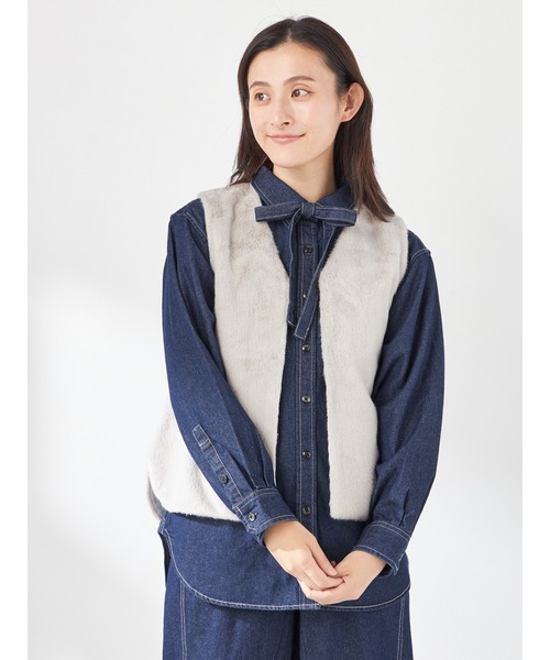 McGREGOR(マックレガー)の「2WAYデニムロングシャツ(シャツ/ブラウス・レディース・ブルー系その他/ブルー・L/M)」の18枚目の写真