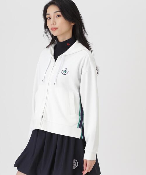 PEARLY GATES(パーリーゲイツ)の「【PEARLY GATES】Wハニカムストレッチフルジップフーディ (WOMENS)(スウェット・レディース・ホワイト・MEDIUM)」の3枚目の写真