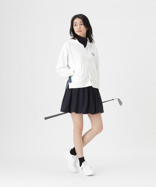 PEARLY GATES(パーリーゲイツ)の「【PEARLY GATES】Wハニカムストレッチフルジップフーディ (WOMENS)(スウェット・レディース・ホワイト・MEDIUM)」の6枚目の写真
