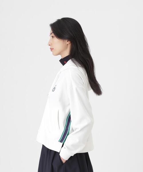 PEARLY GATES(パーリーゲイツ)の「【PEARLY GATES】Wハニカムストレッチフルジップフーディ (WOMENS)(スウェット・レディース・ホワイト・MEDIUM)」の8枚目の写真